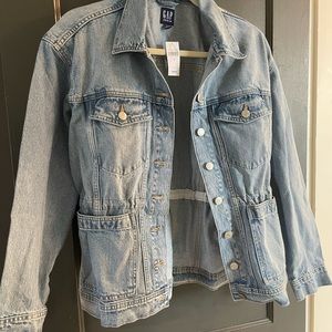 Gap cinch-waist denim jacket